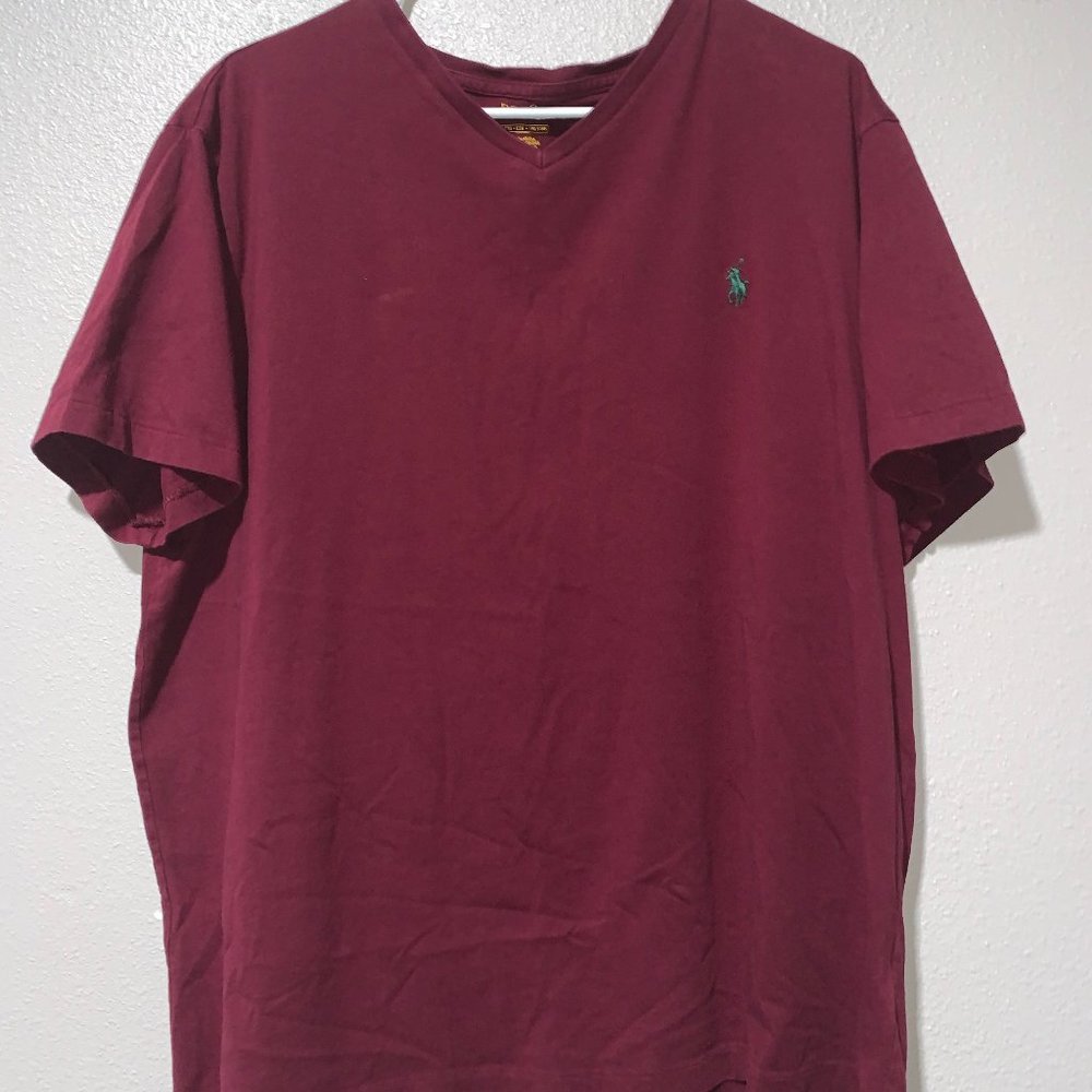 Bundle of Two Used Polo Ralph Lauren Shirts Blue and Maroon